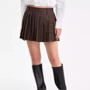 Plaid Pleated Mini Skort